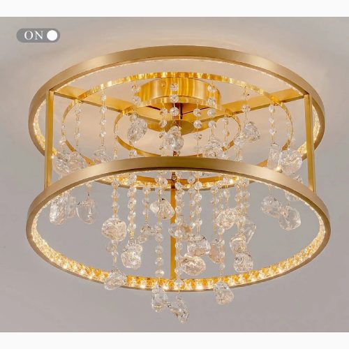 MIRODEMI Agliano Terme Copper Modern Crystal Led Ceiling Lamp