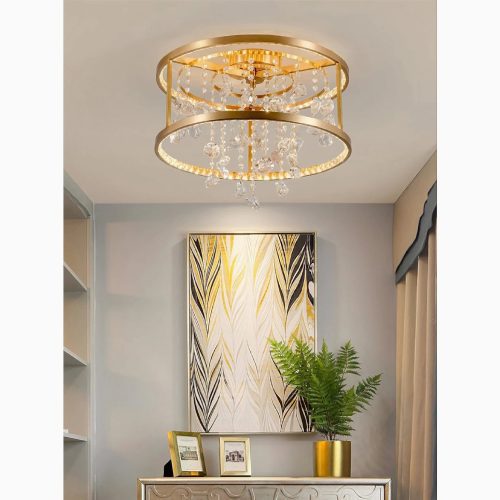 MIRODEMI Agliano Terme Copper Modern Crystal Led Chandelier