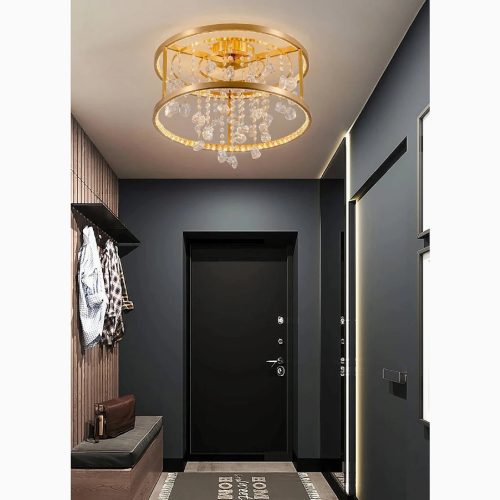 MIRODEMI Agliano Terme Copper Modern Crystal Led Hanging Lamp