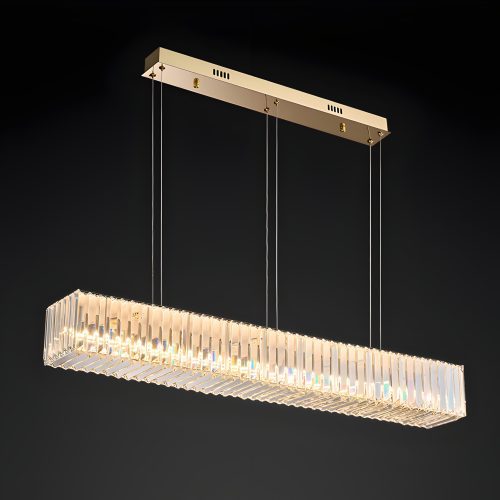 MIRODEMI Aglientu | Rectangular Crystal Hanging LED Chandelier for Home Decor