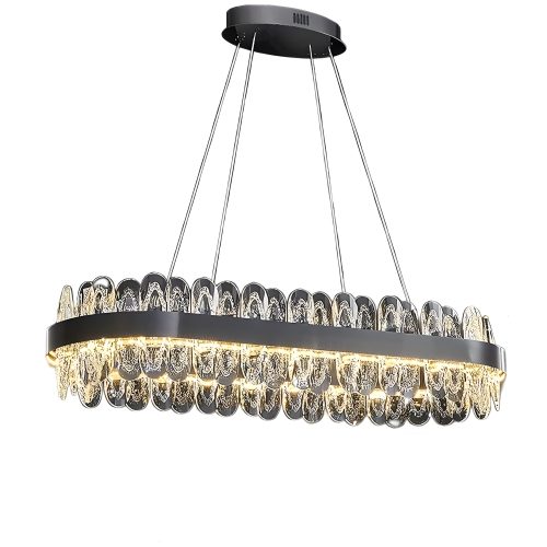 MIRODEMI® Agna | Creative Rectangle Hanging Crystal LED Chandelier for Home