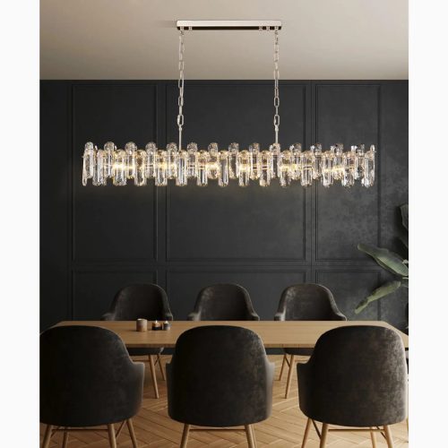 MIRODEMI Agnana Calabra Creative Rectangle rystal Ceiling LED Chandelier for Living Room