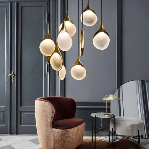 MIRODEMI Agordo Pearl Design Pendant Light Fixture for Living Room