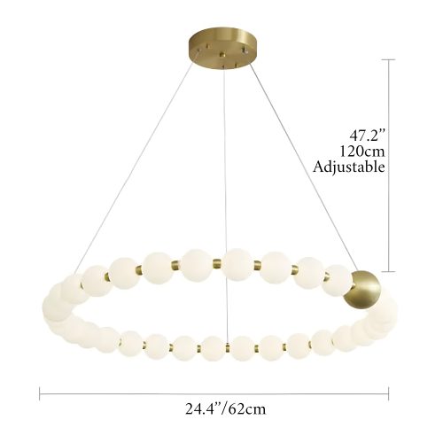 MIRODEMI Agosta Luxury Ring Design Pearl Chandelier For Dining Area