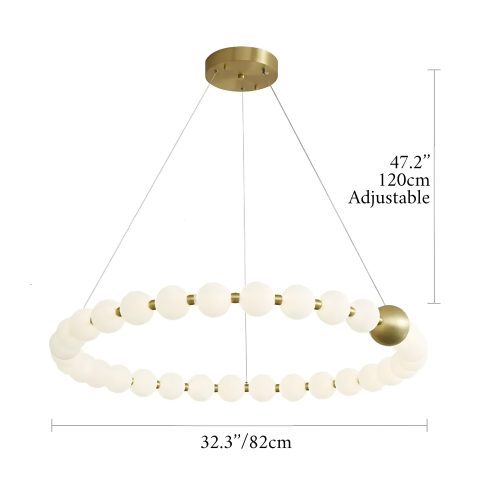 MIRODEMI Agosta Luxury Ring Design Pearl Chandelier for Kitchen