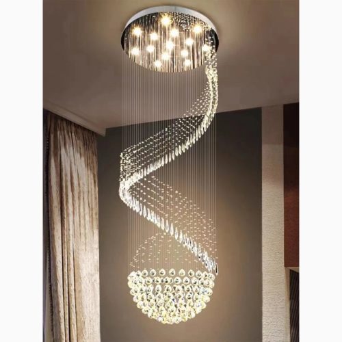 MIRODEMI Agrate Brianza Luxury Elegant Cascading Glass Chandelier for Hall