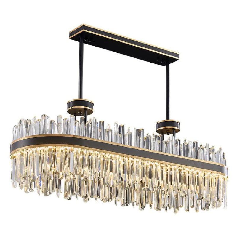 MIRODEMI Ahrntal Luxury Gold Oval Crystal LED Chandelier for Dining room