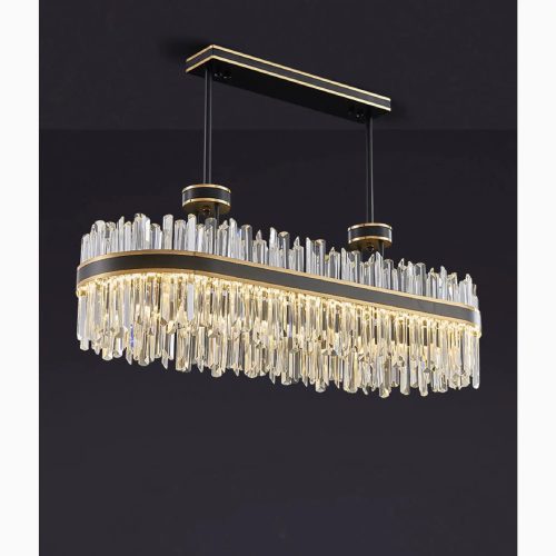 MIRODEMI Ahrntal Luxury Oval Crystal LED Chandelier for Kitchen