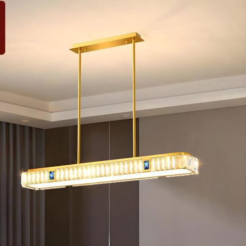 MIRODEMI Aiello Calabro Contemporary Lovely Rectangle LED Crystal Pendant Chandelier for Dining Room