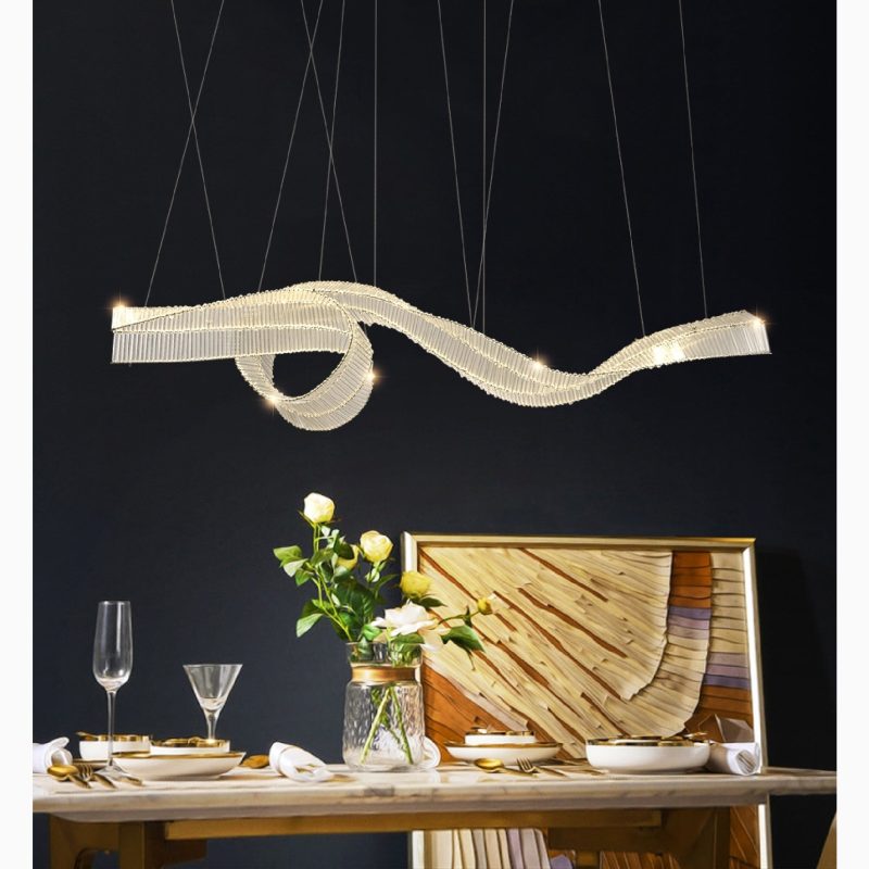 MIRODEMI Alassio LED Chandelier Ribbon Design Lustre