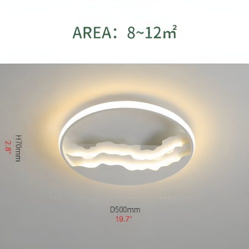 MIRODEMI® Alatri | Modern Round Ceiling Lamp with Clouds | flush mount lights | acrylic lights | chandeliers