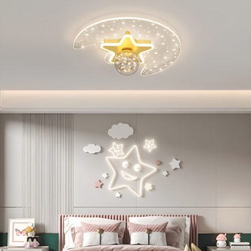 MIRODEMI Alba Modern Moon Star Ceiling Lamp For Bedroom