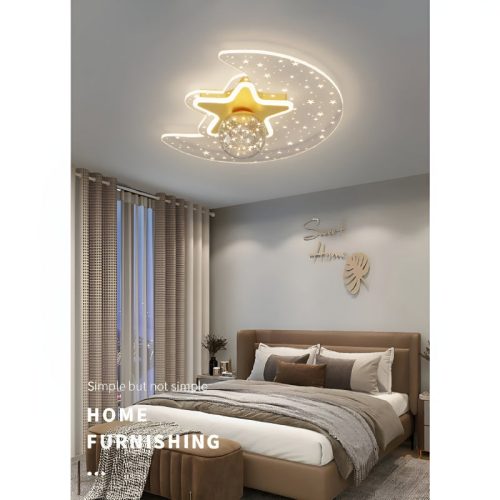 MIRODEMI Alba Modern Moon Star Kids Ceiling Lamp