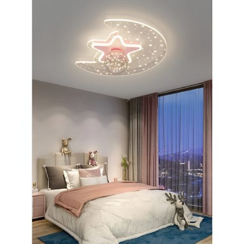 MIRODEMI Alba Modern Moon Star Led Kids Ceiling Lamp