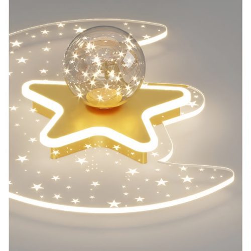 MIRODEMI Alba Modern Moon Star Led Kids Ceiling Lamp For Bedroom Detals