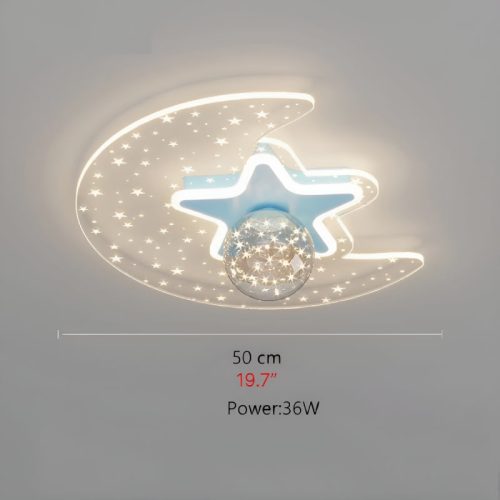 MIRODEMI Alba Modern Moon Star Led Kids Ceiling Lamp For Bedroom Scheme Blue