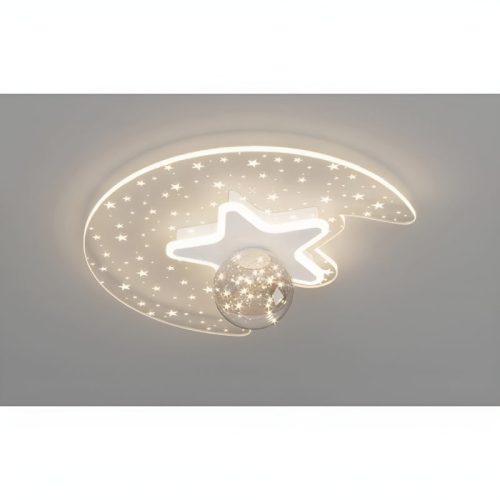 MIRODEMI Alba Modern Moon Star Led Kids Lamp For Bedroom White