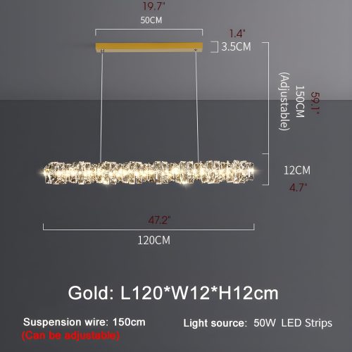 MIRODEMI Albenga Luxury Modern LED Light for Staircase L120 Gold Bar