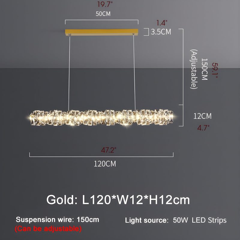 MIRODEMI Albenga Luxury Modern LED Light for Staircase L120 Gold Bar