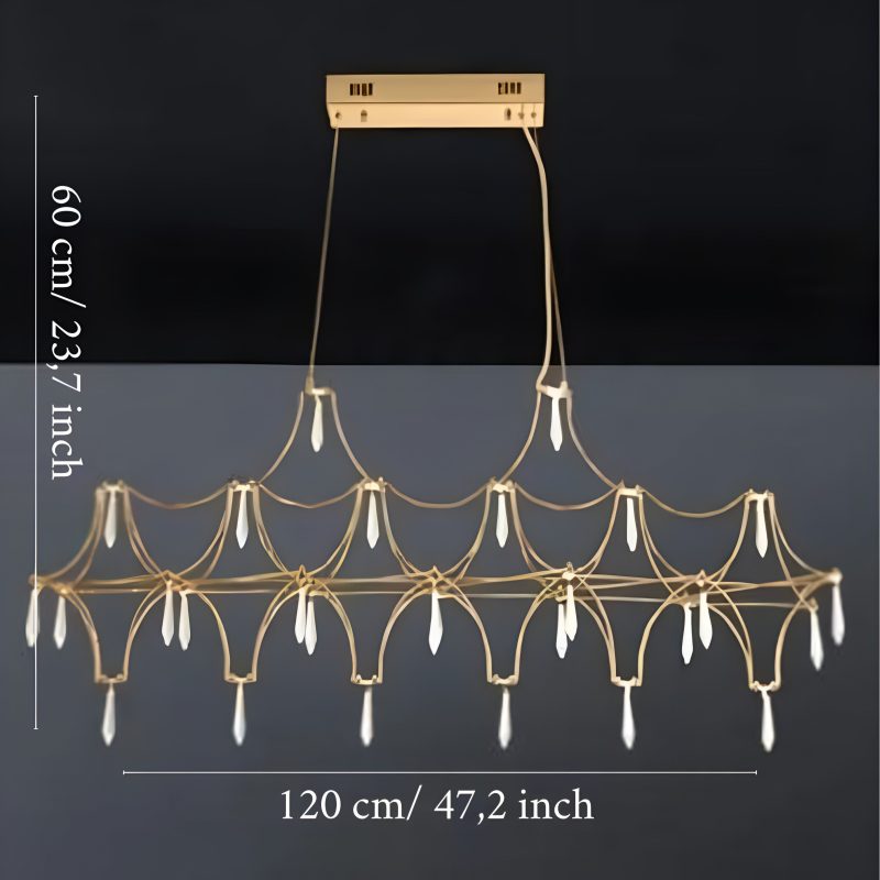 MIRODEMI Albera Ligure Lightning Golden Art Chic Crystal Stainless Steel Chandelier