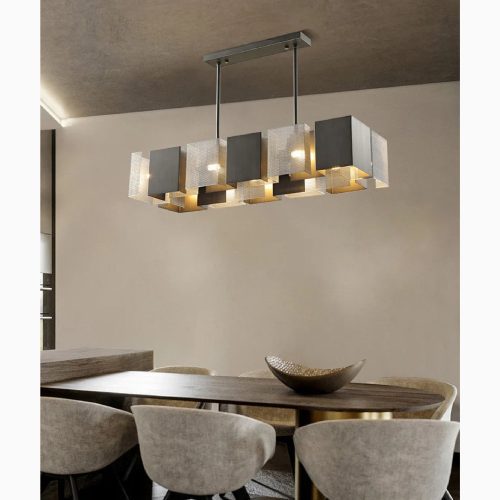 MIRODEMI Albettone Fancy Postmodern LED Iron Black Silver Chandelier For Kitchen Island