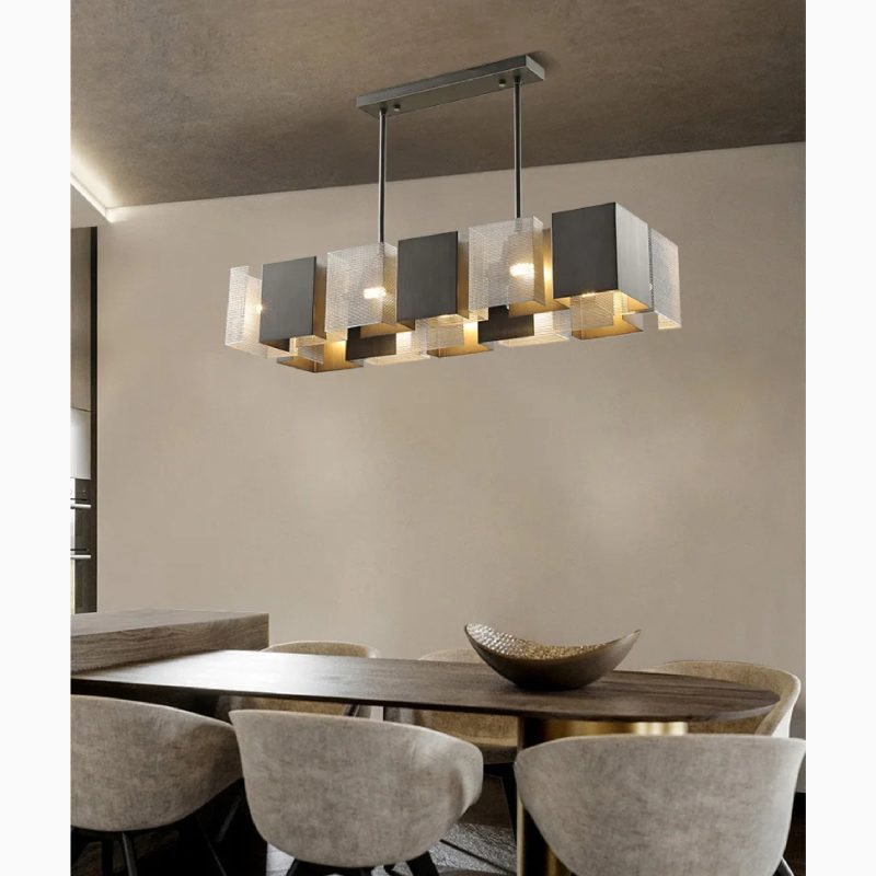 MIRODEMI Albettone Fancy Postmodern LED Iron Black Silver Chandelier For Kitchen Island