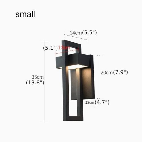 MIRODEMI Alcamo Black Retro Outdoor Waterproof LED Wall Lighting For House