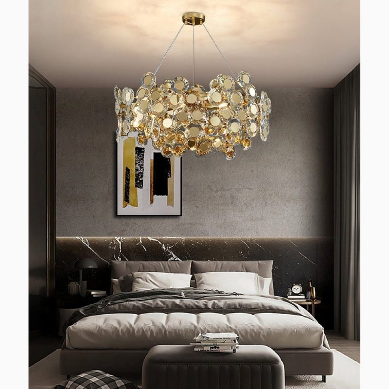 MIRODEMI Alfano Gold Creative Luxury Design Crystal LED Light