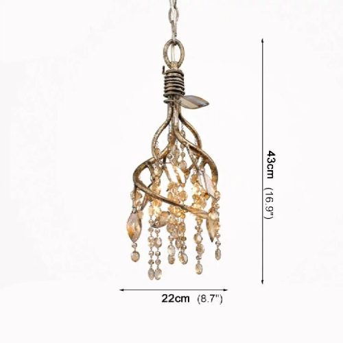 MIRODEMI® Alfiano Natta | Luxury Golden/Chrome Vintage Crystal Hanging Lamp For House