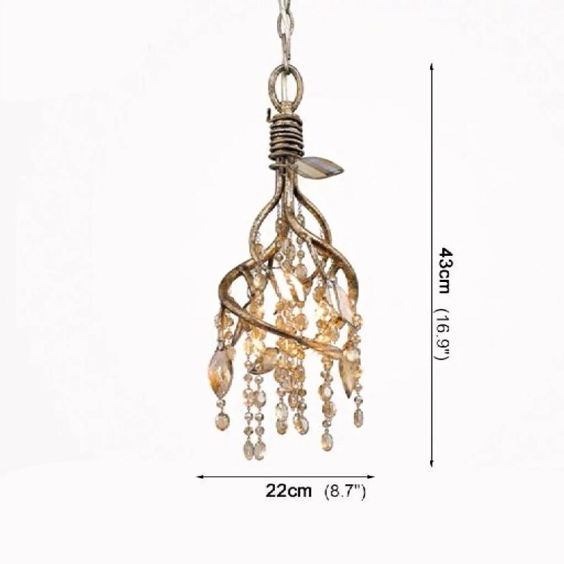 MIRODEMI® Alfiano Natta | Luxury Golden/Chrome Vintage Crystal Hanging Lamp For House