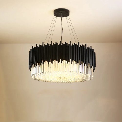 MIRODEMI Alghero Luxury Drum Crystal Chandelier for Bedroom