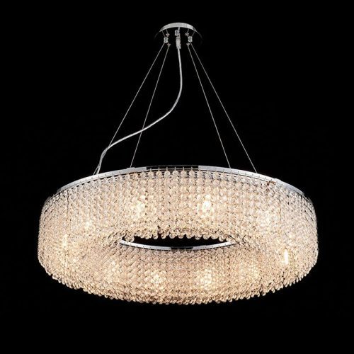 MIRODEMI® Algund | Round Gold/Chrome Simple LED Crystal Chandelier For Living Room