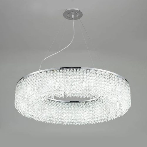 MIRODEMI Algund Round Gold Chrome Simple LED Crystal Chandelier For Kitchen