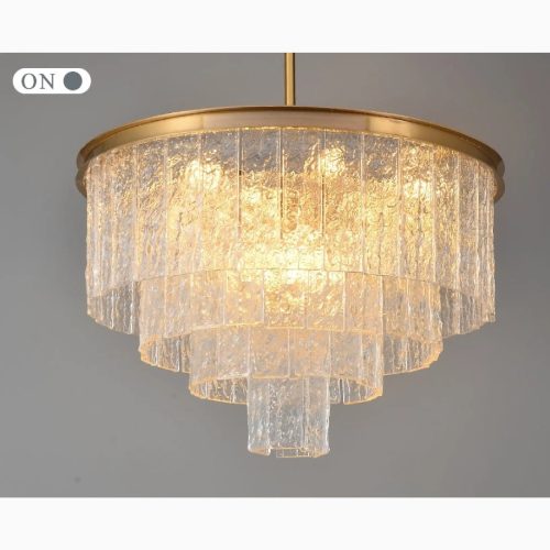 MIRODEMI Alife Gold Modern Elite Frosted Glass Chandelier for Dining Room