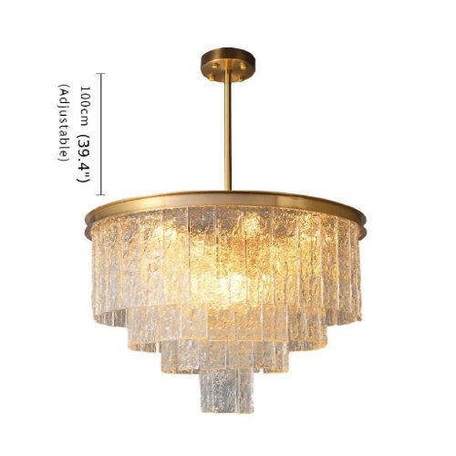 MIRODEMI Alife Gold Modern Frosted Glass Chandelier for Dining Room Adjustable