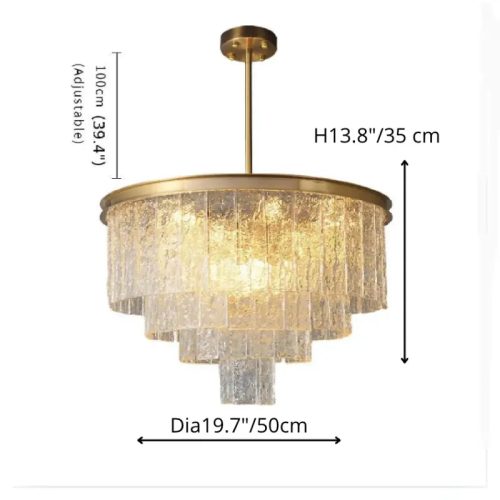 MIRODEMI Alife Gold Modern Frosted Glass Chandelier for Dining Room H35cm