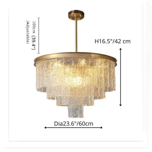 MIRODEMI Alife Gold Modern Frosted Glass Chandelier for Dining Room H42cm