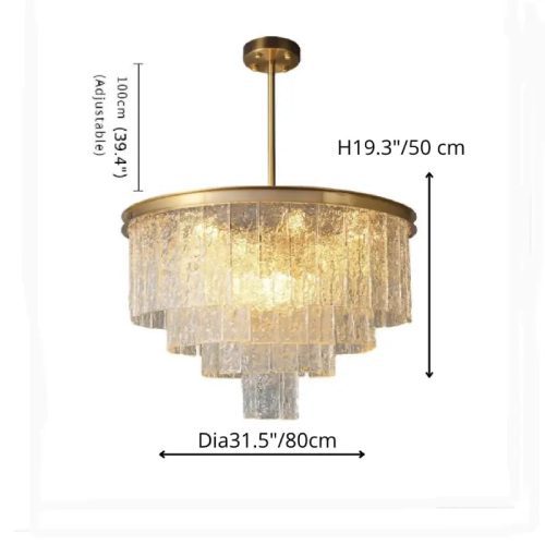 MIRODEMI Alife Gold Modern Frosted Glass Chandelier for Dining Room H50cm