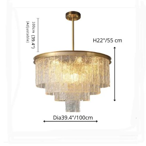 MIRODEMI Alife Gold Modern Frosted Glass Chandelier for Dining Room H55cm