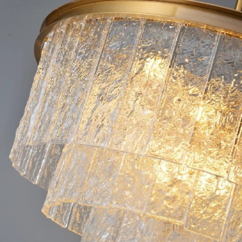 MIRODEMI Alife Gold Modern Frosted Glass Chandelier for Dining Room Small Details