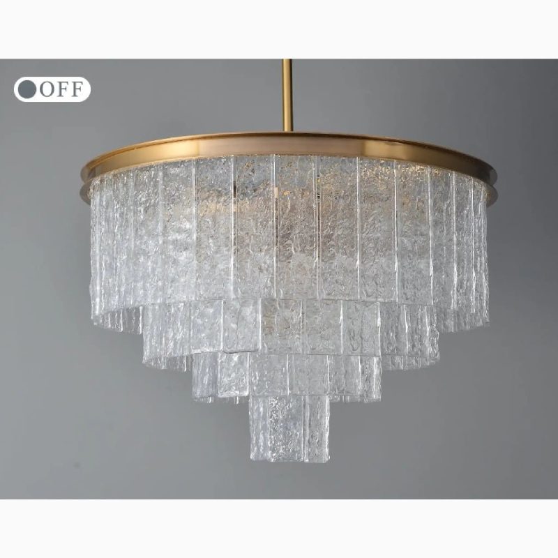 MIRODEMI Alife Gold Modern Style Frosted Glass Chandelier for Dining Room