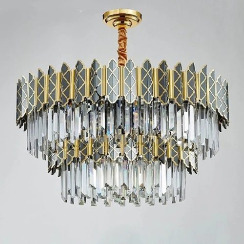 MIRODEMI Alimena Gold Black Crystal Modern LED Chandelier For Magical Living Room