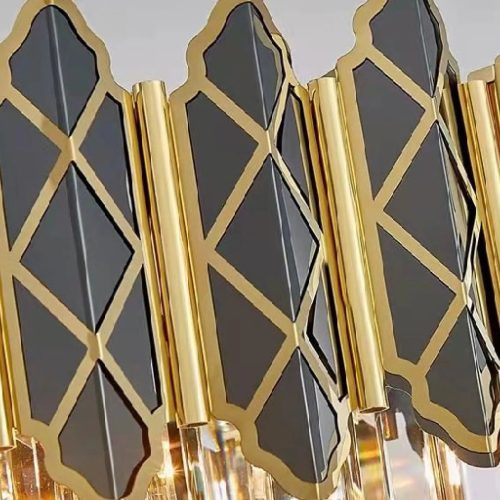 MIRODEMI Alimena Gold Black Crystal Modern LED Chandelier For Perfect Living Room Details