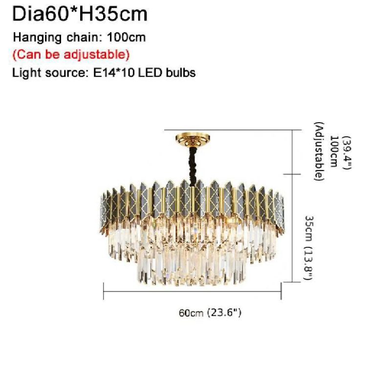 MIRODEMI® Alimena | Gold/Black Crystal Modern LED Chandelier For Living Room Parameters