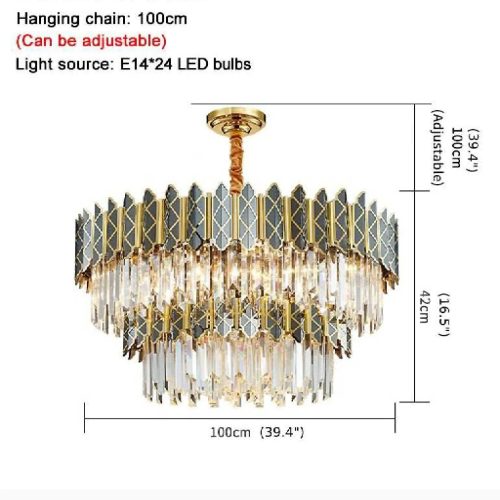 MIRODEMI® Alimena | Gold/Black Crystal Modern LED Chandelier For Living Room Parameters