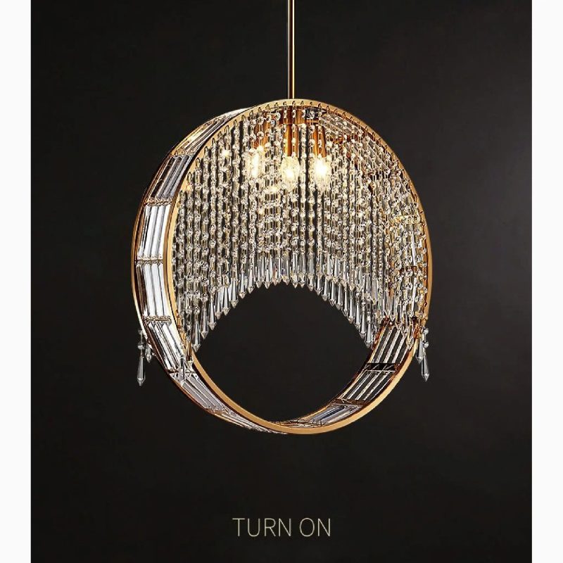 MIRODEMI Aliminusa Round Gold Creative Loft Crystal Chandelier For Exceptional Living Room