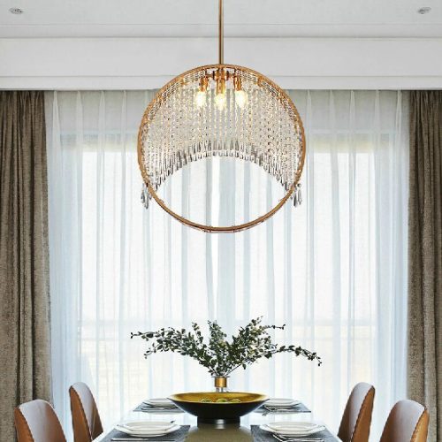 MIRODEMI Aliminusa Round Gold Creative Loft Crystal Chandelier For Luxury Living Room