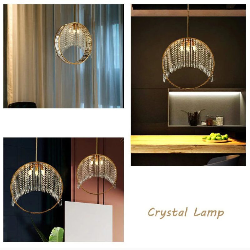 MIRODEMI Aliminusa Round Gold Creative Loft Crystal Lovely Chandelier For Living Room