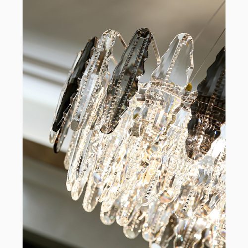 MIRODEMI Alme Elegant Lux Drum Gold Crystal Shine Lampshade