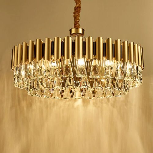 MIRODEMI Almenno San Salvatore Gold Crystal Chandelier